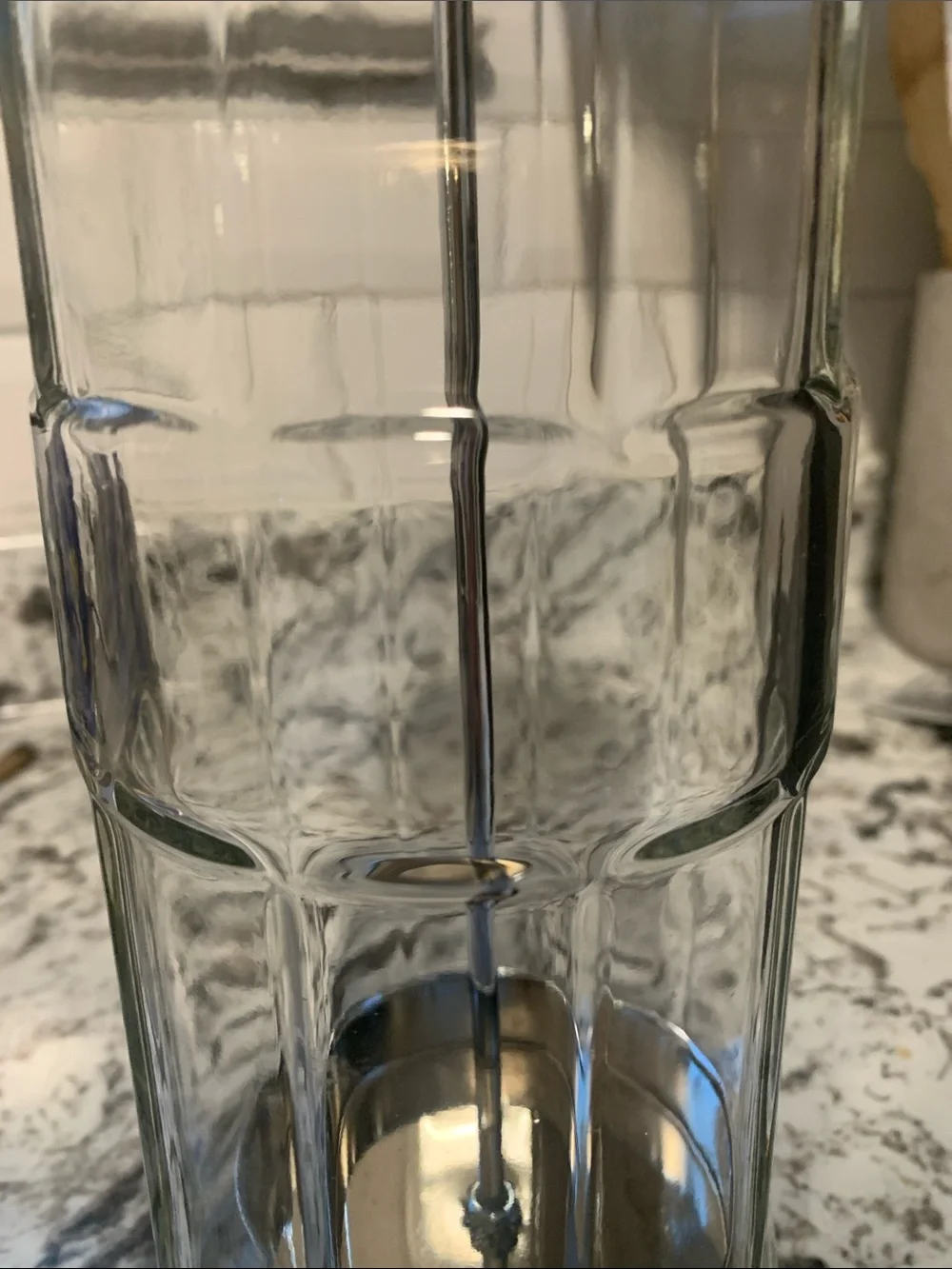 50’s Diner Style Glass Straw Dispenser with Chrome Lid - Home Kitchen